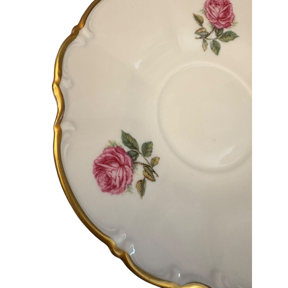 Set of 4 Hutschenreuther Selb Bavaria Pasco Plates – 6” Pink Rose & Gold Trim - Picture 3 of 5